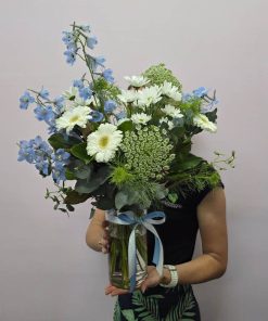 Little Man Baby Flowers Holding