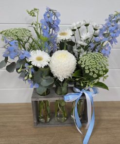 Blossom Baby Boy Flowers in Trio Vase