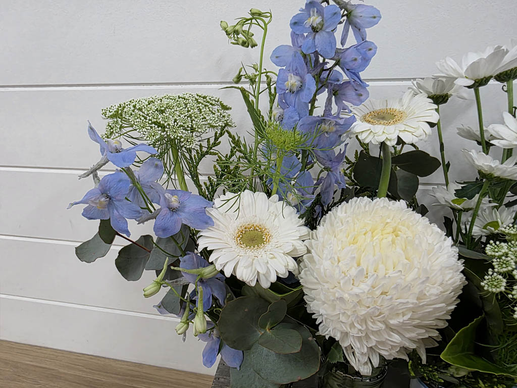 Blossom Baby Boy Flowers in Trio Vase
