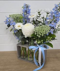 Blossom Baby Boy Flowers in Trio Vase