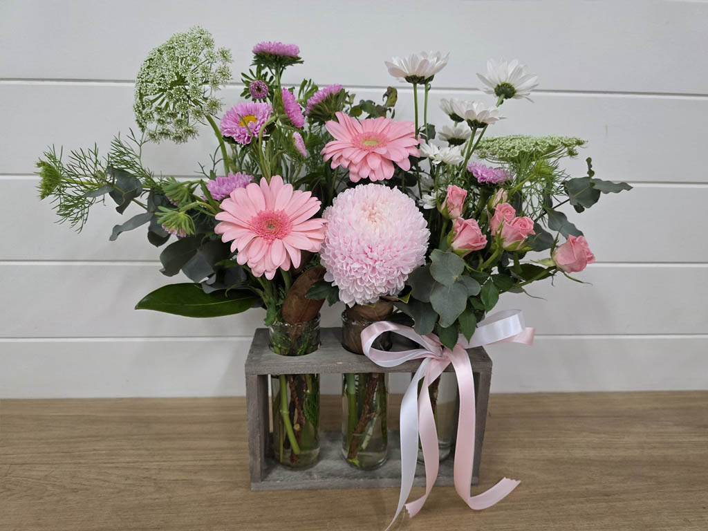 Blossom Baby Girl Flowers in Trio Vase