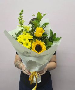 Bright Seasonal Flower Wrap Holding