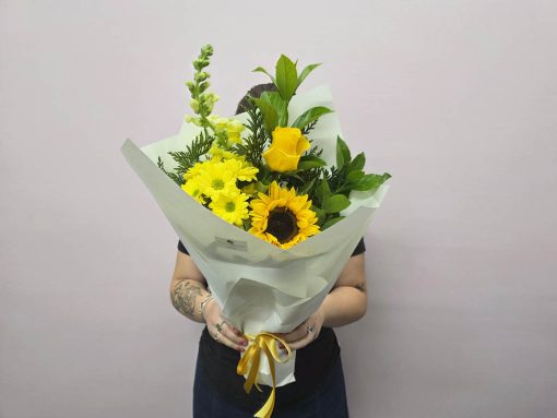 Bright Seasonal Flower Wrap Holding