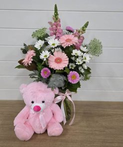 Little Lady Vase Flowers Teddy Gift