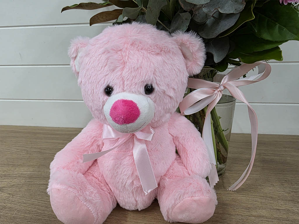 Little Lady Vase Flowers Teddy Gift