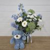 Little Man Vase Flowers Teddy Gift