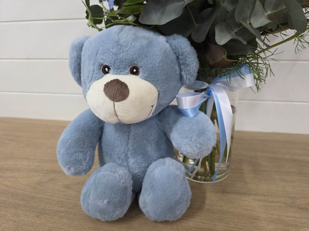 Little Man Vase Flowers Teddy Gift