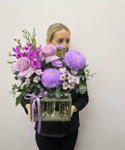 Mauve Trio in Vase Holding