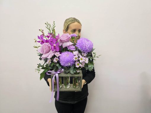 Mauve Trio in Vase Holding