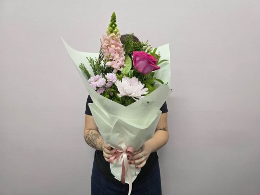 Pretty Seasonal Flower Wrap Holding